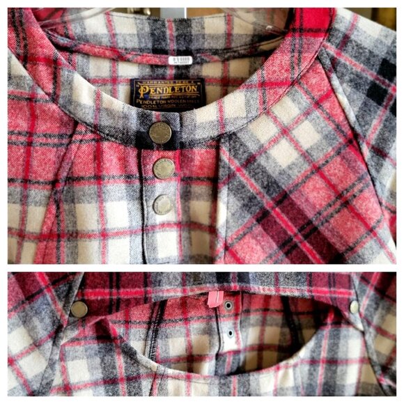 Pendleton Dress Adult Red Plaid Wool Portland Collection USA Open Back-XS - Picture 8 of 9